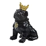 ❤ 【Diseño】: Hucha dominante del perro negro, realista, realista, linda e interesante, práctica y hermosa.