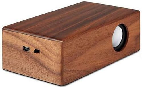 Aolyty Altavoz de inducción mágica recargable de madera Audio estéreo para teléfonos, PC y computadoras (color bambú blanco)