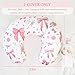 Jundetye Nursing Pillow Cover, Ultra Soft Breastfeeding Pillow Covers for Newborn Baby Boys and Girls, Easy Removal and Machine Washable Slipcover, 1 Pillowcase Only (Pink Rose)