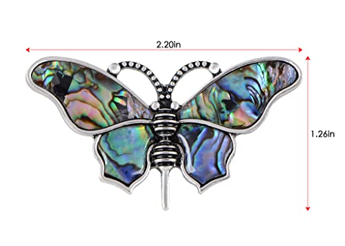 Image of Alilang Abalone Shell Butterfly Insect Brooch Lapel Pins Pendant Scarf Shawl Accessories Wedding Party