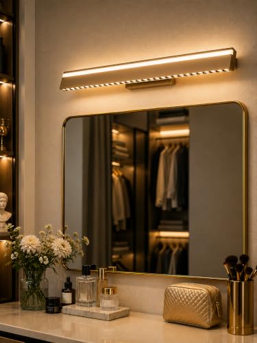 Image of FILLISKA Modern LED Picture /Dressing /Vanity /Bathroom /Mirror Light with 3 Step Light Mode & Adjustable Head (White,Warm White and Neutral White) (24 Watt Champagne Gold-9583)