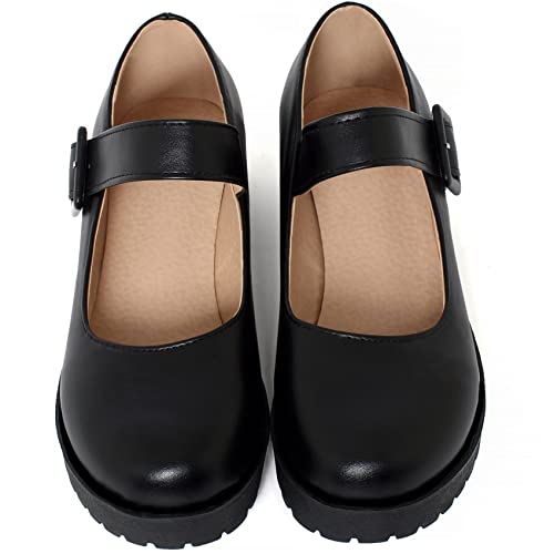 Caradise Womens Chunky Mary Janes Platform Cosplay Uniform Shoes4
