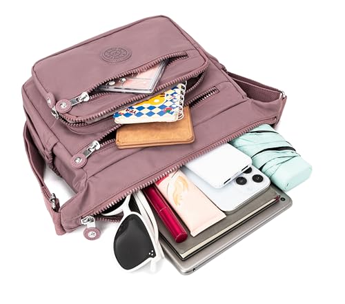 Image of Pealwel Women Shoulder Handbag Roomy Multiple Pockets Bag Ladies Crossbody Purse Tote Top Handle Satchel