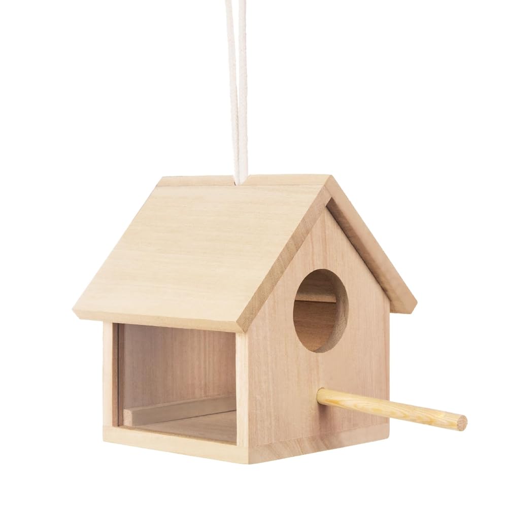 CTRLZS Outdoor Bird Houses Transparent Wooden Bird House for Outside Hanging Birdhouse
