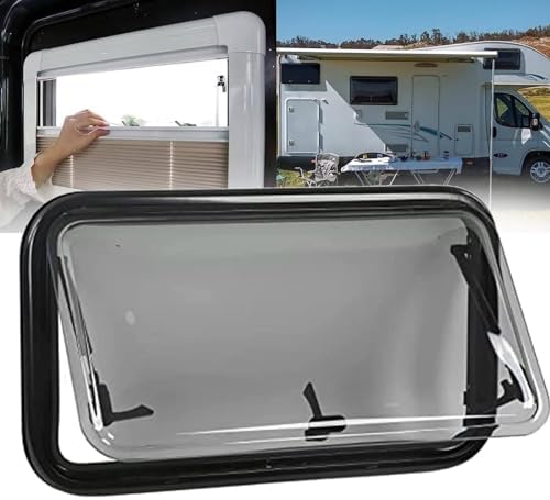 RV Replacement Window, Thermal Insulated Aluminum Frame, Waterproof Sliding Window for Trailers & Motorhomes, 800x500mm - Durable, Energy Efficient, Easy Install