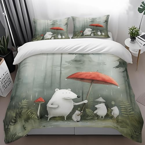 Housse de couette 240 x 260 en microfibre brossée douce anti-plis