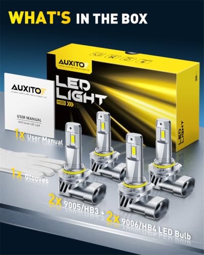 Image of AUXITO 9005 9006 Combo Bulbs 180,000LM 6500K White, Plug and Play,4PCS
