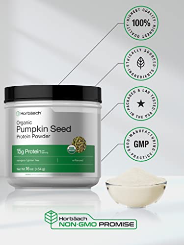 Horbäach Pumpkin Seed Protein Powder Organic | 16 oz | Vegetarian, Gluten Free, and Non-GMO Formula | Keto and Paleo Supplement | 15g of Protein Per Serving - Image 6