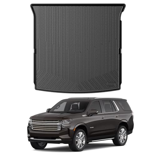 Image of Mixsuper Cargo Liner for 2021-2025 2026 Chevrolet Tahoe /GMC Yukon, Behind The 2nd Row Seats, All Weather Cargo Mat Rear Trunk Liner Black