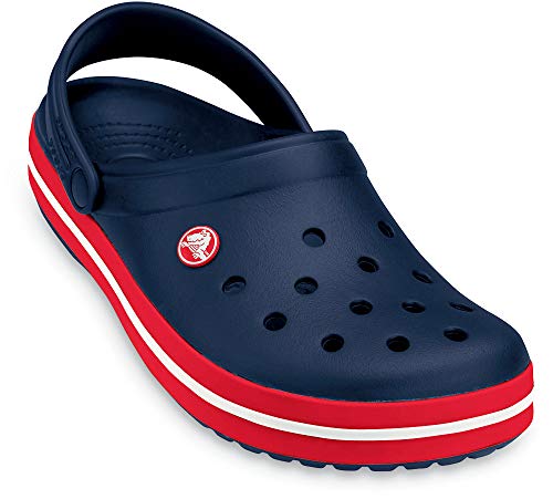 Image of Crocs Unisex's All-Terrain Atlas, Slip on Sneakers with Buckle Strap Clog, Blue Marine, 3 UK Men / 4 UK Women