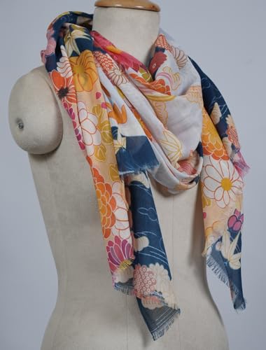 Image of VIC Cotton Modal Digital Print Scarf for Women | Digital Print Designer Stole | Soft Lightweight Luxury Wrap | Premium Cotton Modal Blend | 55 x 170 cm | VIC-SM-DP5517