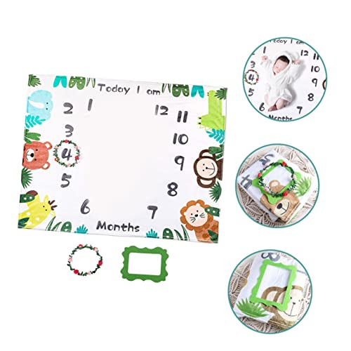 Couverture mensuelle bébé flanelle et kit accessoire photo souvenir