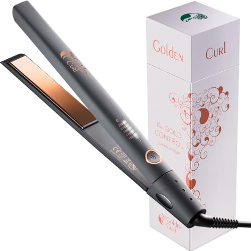 Golden Curl Fer Lisseur Cheveux Professionnel - 5 Ans de Tranquillité - Fer à Lisser et Boucleur Cheveux 2 en 1 - Appareil de Coiffure Hair Straightener pour...
