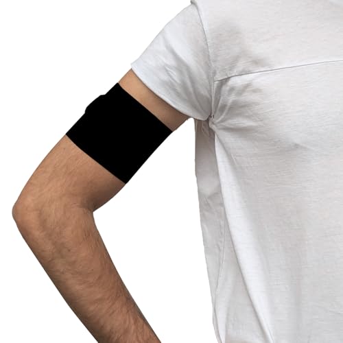 Glico Line Fascia Protettiva per Diabete Unisex per Adulti e Bambini, Fascia Braccio Copri Sensori Glicemici e Micoinfusori, Made in Italy, Nero, M