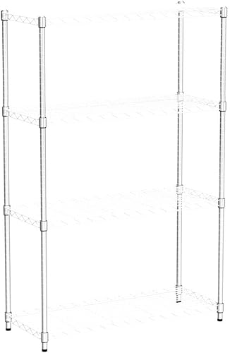 Miniatura 6 de Estantería de alambre de 4 niveles, organizador de estantes de 54 x 36 x 14 pulgadas, estante de almacenamiento de metal resistente, estante de