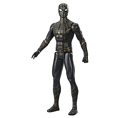 Boneco Marvel Titan Hero Series Figura 30 cm - Homem-Aranha Uniforme F2438 - Hasbro, Preto e amarelo
