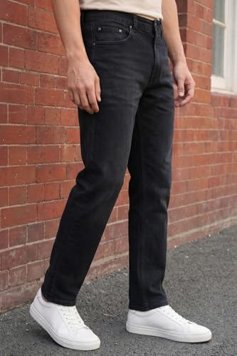 Image of Louis Philippe Men's Regular Fit Stretch Fabric for Comfort Premium Wash Aesthetic Authentic Twill and Durable Jeans