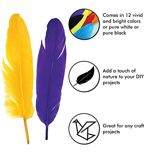 120Pcs Colorful Goose Feathers For Diy Crafts, Jewelry Making, Wedding, Home Or Party Decorations, 12 Colors (6-8 Inches) #TOP1