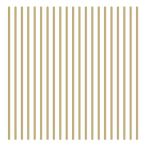 21 Pieces 1.5mm Brass Round Rods, Sutemribor Brass Solid Round Rod Lathe Bar Stock, 1.5mm in Diameter, 100mm in Length