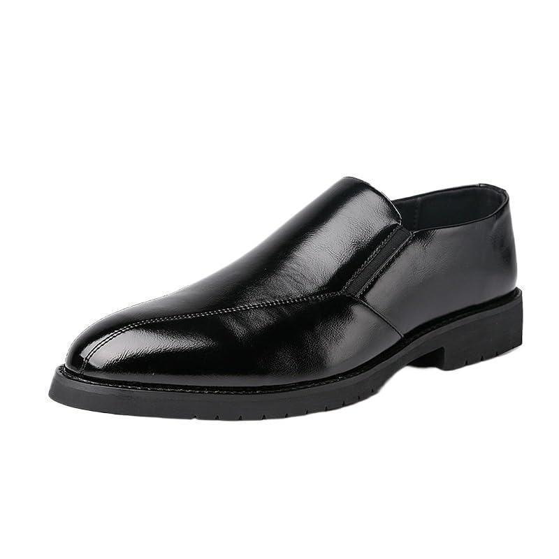 Men's Formal Shoes Dress Oxford Comfort Orthopedic Tuxedo Round Toe Slip-on French Leather Prom Block Heel Shoe