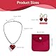 Herz-Halskette & -Ohrringe mit rotem Glas-Herzen-Hals-Choker & Samtbeutel-Set - Schmuck-Set für Birthday-Ketten & Valentinstag