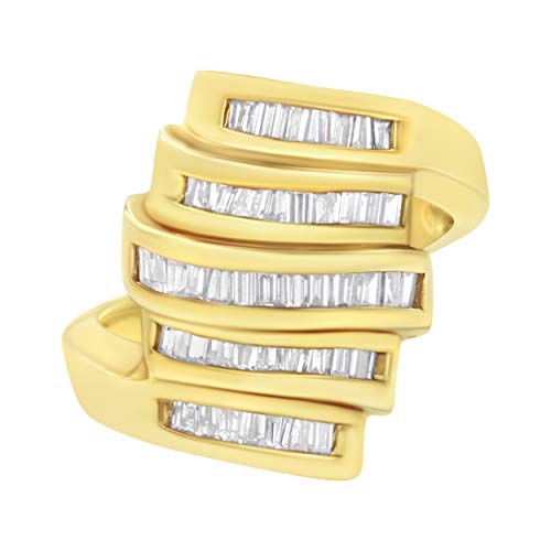 Haus of Brilliance 14K Yellow Gold Baguette Cut Diamond Bypass Ring (1 cttw, I-J Color, SI1-SI2 Clarity)