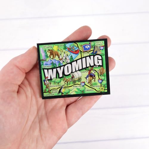 Imán Acrílico Mapa del Estado Wyoming 2.75x2.25 Pulgadas miniatura 3
