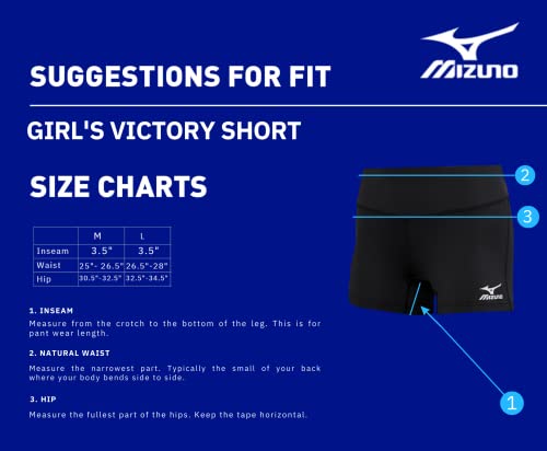 Mizuno Girls' Youth Victory 3.5" Inseam Volleyball Shorts3