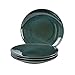 Assiette Porcelaine, UNICASA Service de Table en Grès Glaçure de 4 Pièces pour 4 Personnes, Grande Assiette Plate en Couleur Vert - 26 cm pour Dinner, Lave-Vaiselle et Micro-onde Permet