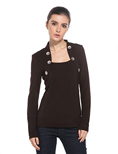 MODETREND Donna Maglietta a Maniche Lunghe Scollo