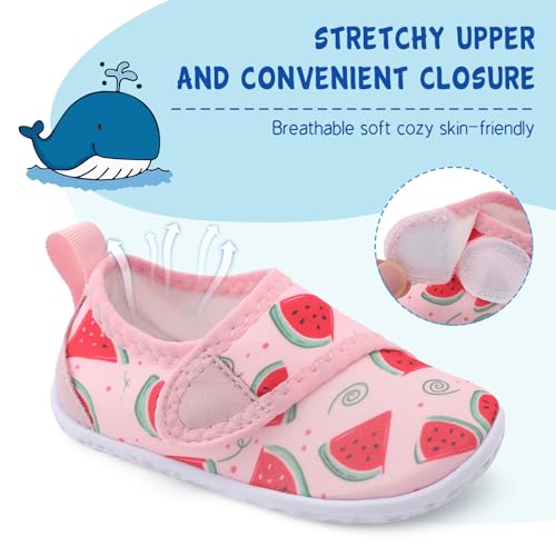 Image of LeIsfIt Toddler Water Shoes Boys Girls Barefoot Aqua Socks Kids Breathable Quick-Dry Swim Shoes for Beach Pool Surf