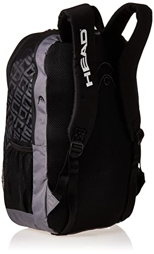 Head Core Tennis Backpack - 2 Racquet Carrying Bag W/ Padded Shoulder Straps, Black/Grey #TOP1