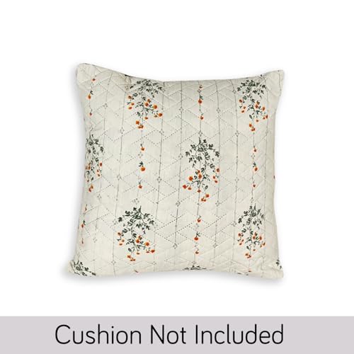 Image of HOKIPO Printed Cushion Cover 16x16 in, Light Green Ash Gypsy Flower