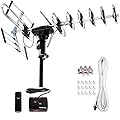 Five Star Outdoor Digital Amplified HDTV Antenna - up to 200 Mile Long Range, Directional 360 Degree Rotation by Remote Control, HD 4K 1080P FM,Support 5 TVs Plus Installation Kit