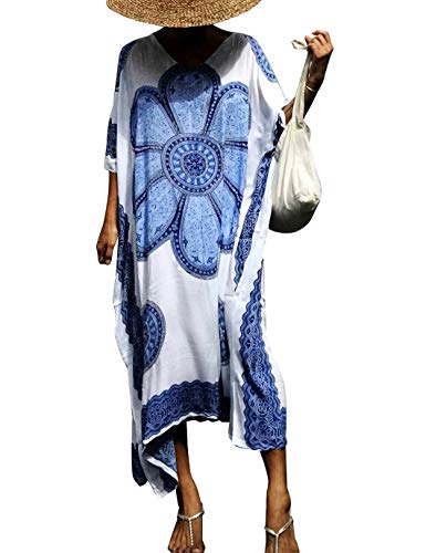 Image of Eddoyee Loose Beach Kaftan Dresses for Women Caftan Swimsuit Cover Up