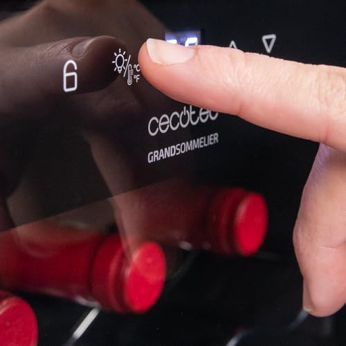 Cecotec Vinoteca 34 botellas Bolero grandsommelier 34030 black compressor, 80 L, Enfriamiento por compresor, Temperatura regulable de 5 a 18ºC, Control táctil, Display, LED interior. - imagen 7