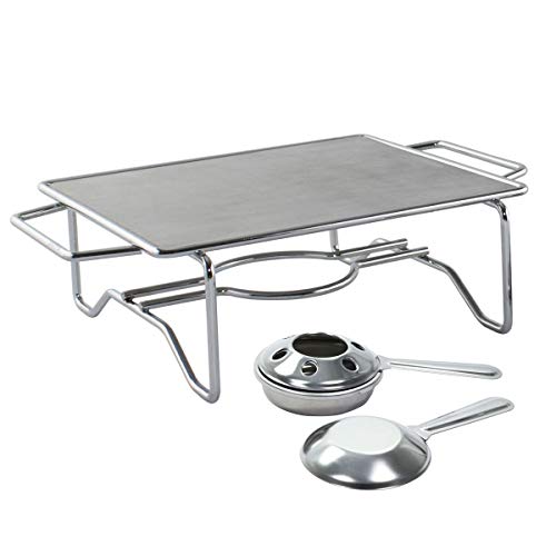 Rechaud Retangular Para Sopeira e Travessas 20cm x 24 cm Acendedor Inox