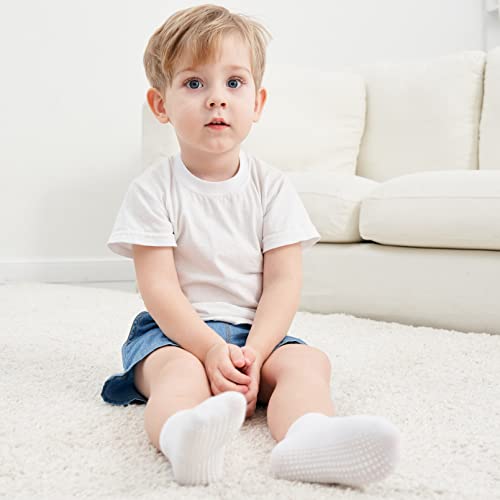 Zaples Baby Non Slip Grip Ankle Socks With Anti Skid Grippers Boys Girls Low Cut For Infants Toddlers Kids,White, 12-36 Months #TOP6