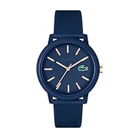 Lacoste Men's Lacoste 12.12 Silicone Quartz Watch, 2011234, Blue/Gold, 42 mm