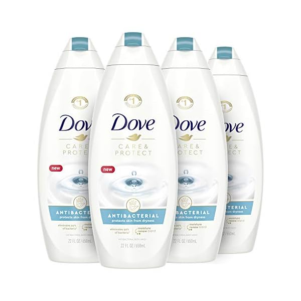 Dove Body Wash For All Skin Types Antibacterial Body Wash Protects from Dryness, 22 Fl Oz (Pack of 4)