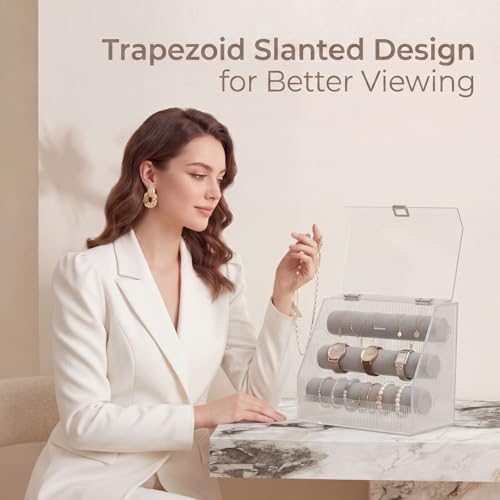 JoUGivx Acrylic Bracelet Holder, 3 Tier Velvet Rod Vanity Jewelry Organizer by JoUGivx - Used condition - Image 4