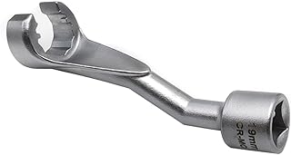 19mm 1/2" Dr. Common Rail Injection Fuel Line Nut Socket, 12 Point Injection Line Flare Nut Wrench Open Type for Mercedes-Benz Diesel Engine, Injector Line Removal Tool Opening Socket