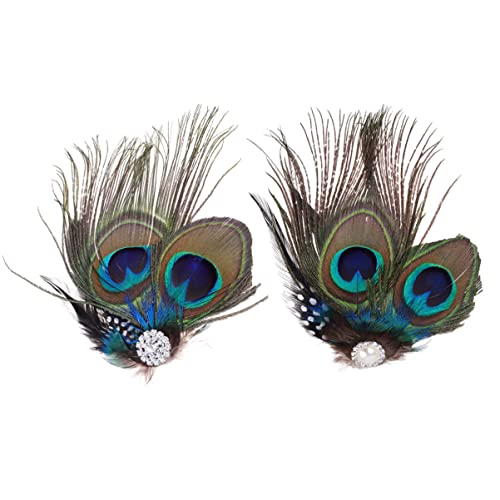 Accessoires cheveux vintage plumes de paon Amosfun élégance créative femme