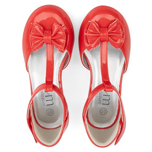 MUSSHOE Toddler/Little Kid Mary Jane Shoes for Girls Dress Princess Shoes for Party Birthday Wedding Low Heel Flats with Cute Bowknot