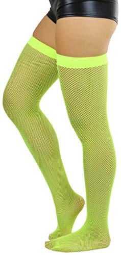 Image of ToBeInStyle Women's Fine Classic Fishnet Thigh High Stretch Nylon Novelty Stockings