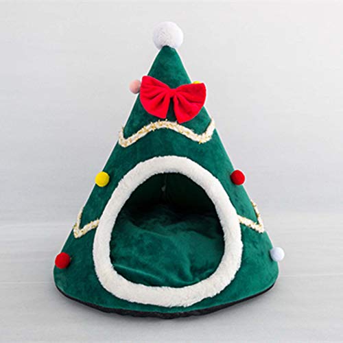 Christmas Tree Cat House Cave Cat Sleeping Bed for Small Cats Christmas cat Bed,Pet Tent House