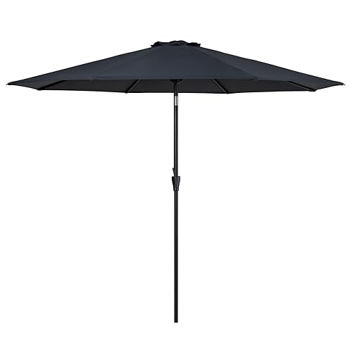 Striped Patio Umbrellas Outdoor Table Market Umbrellas with Crank &