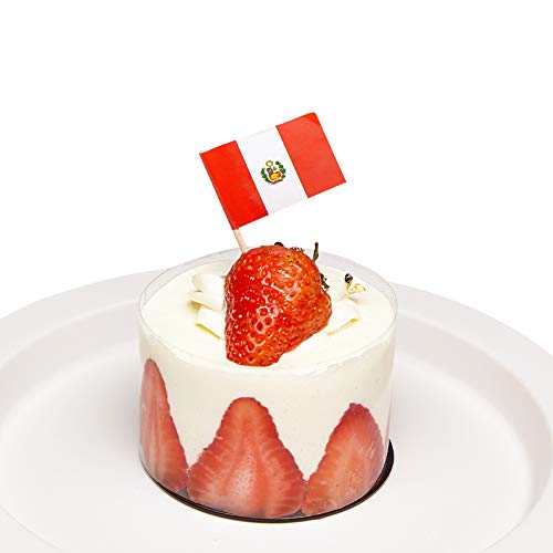 Javd Cyps 100 Pcs Peru Flag Peruvian Toothpick Flags, Small Mini Stick Cupcake Toppers Peruvian Flags,Country Picks Party Decoration Celebration Cocktail Food Bar Cake Flags #TOP3