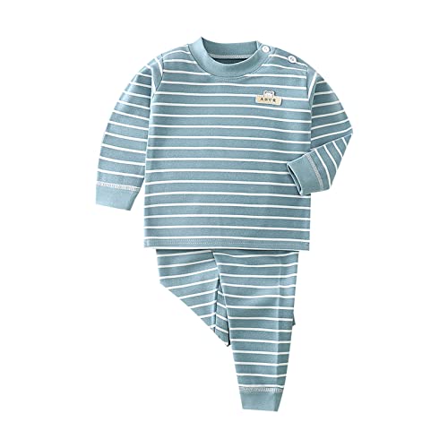 Girls Boys' 2-Piece 𝐒nug Fit Cotton 𝐏a𝐣ama Set Striped 𝐒leepwear for kid𝐬 toddle𝐫 Long Sleeve Girls Warm Pajamas
