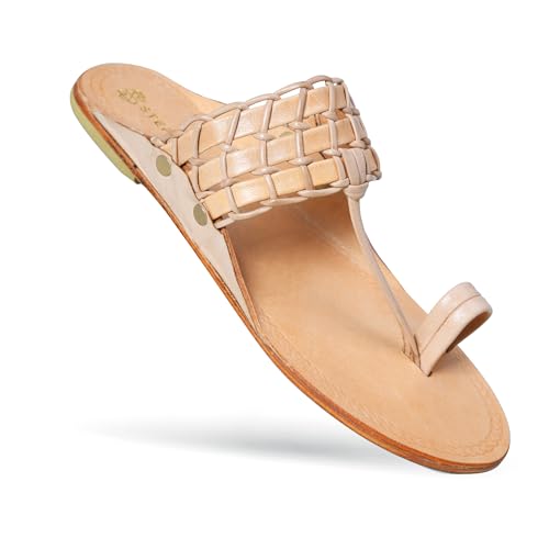 Image of Kolhapuri Chappal for Men Original, Pure Leather Handcrafted Traditional Kolhapuri Chappal for Man Formal Footwear for Weddings & Parties, Ethnic Wear & Daily Comfort